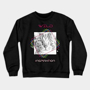 Cat Wild Nature Animal Illustration Art Drawing Crewneck Sweatshirt